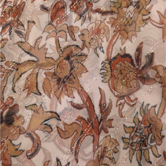 Veronica Beard Silk Midi Skirt Hazel Metallic Floral Asymmetrical Ruffle - Picture 8 of 11